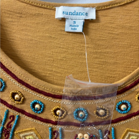 Sundance Beaded short sleeve top size small NEW - Picture 3 of 5